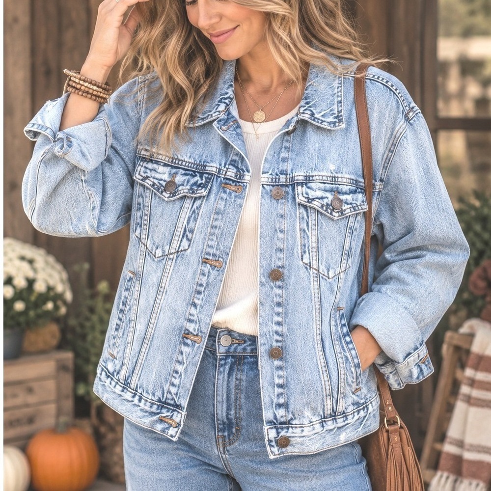 J.Crew Indigo Women Light Wash Denim Trucker Jacket Small 100% Cotton Blue Fall